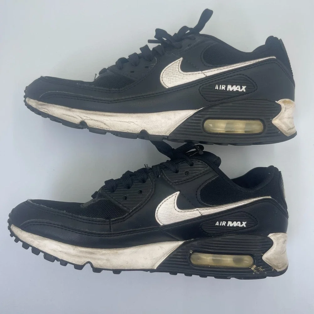 Nike Air Max 90 DH8010-002 Sneakers Womens US 9 Black Low Top Running Shoes